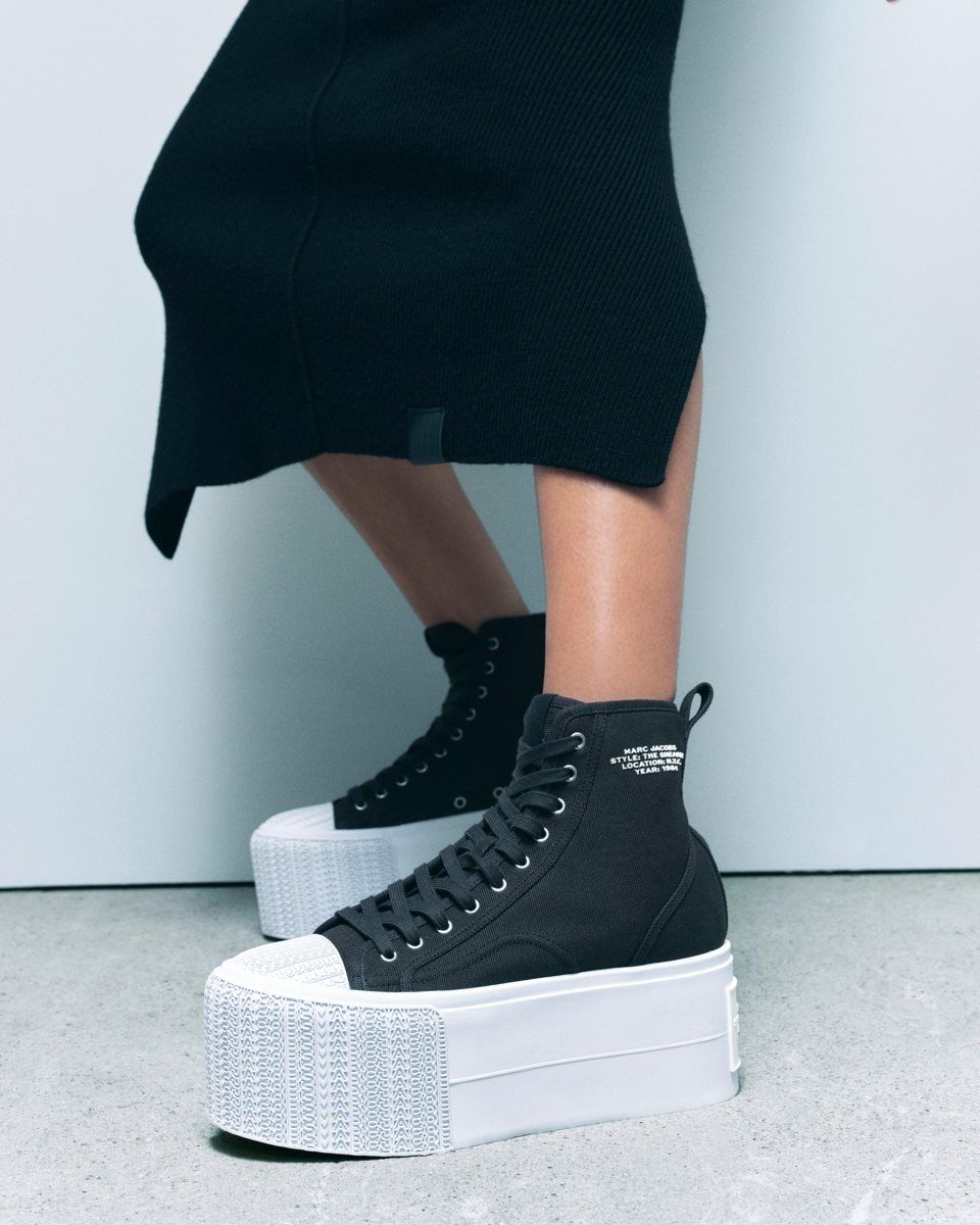 Basket Marc Jacobs The Platform High Top Sneaker Femme Noir | 682KARTWB