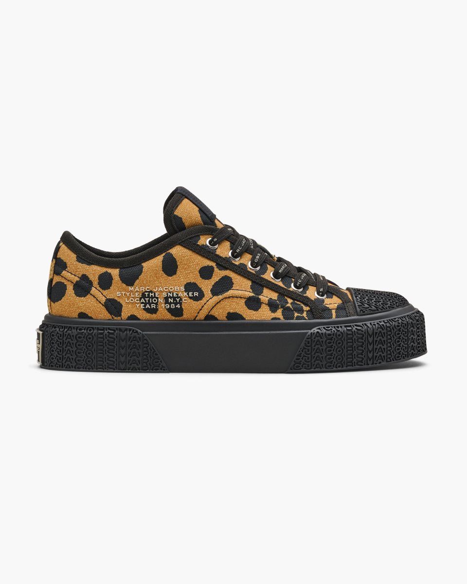 Basket Marc Jacobs The Printed Canvas Sneaker Femme Noir Multicolore | 610YUCVZK