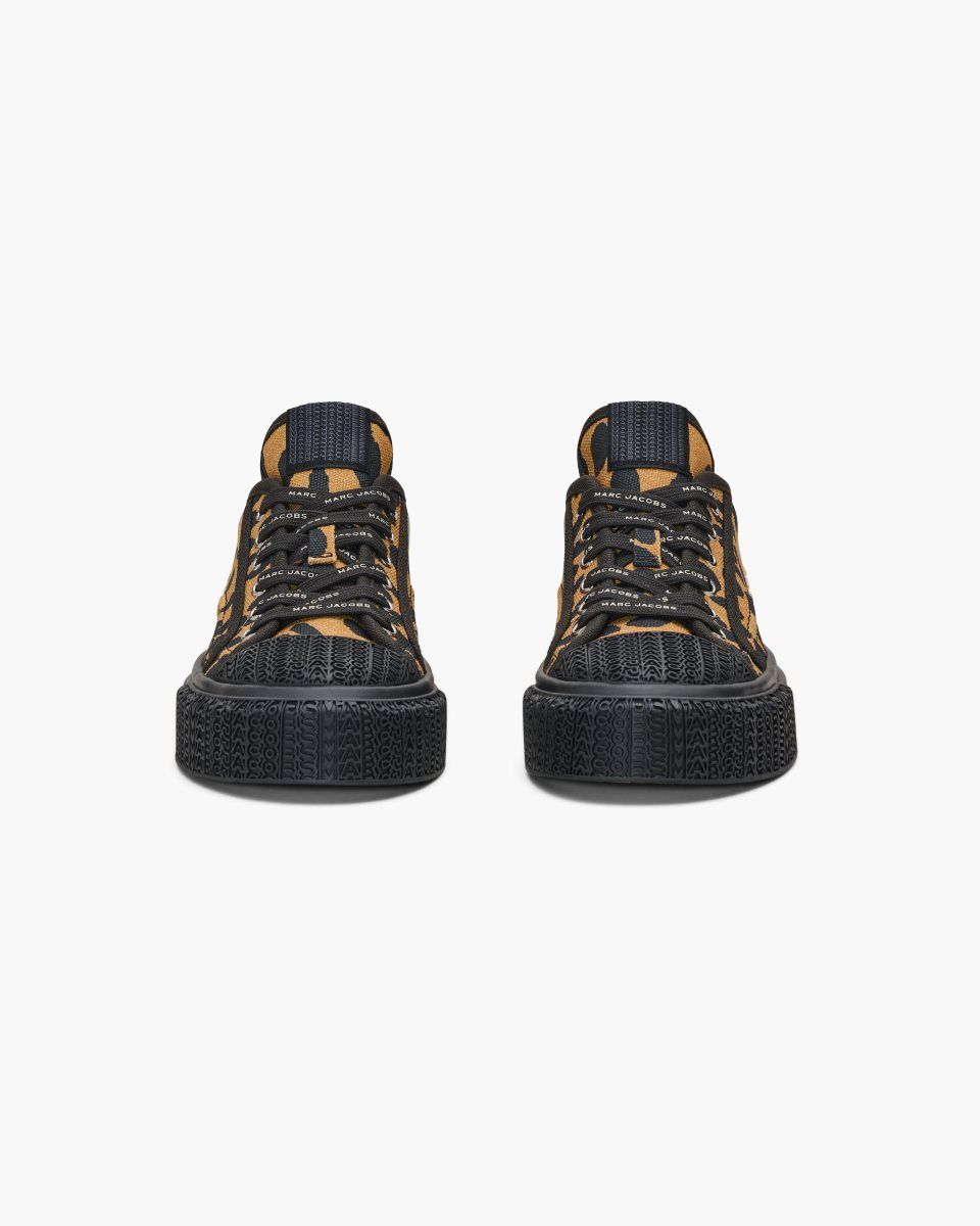 Basket Marc Jacobs The Printed Canvas Sneaker Femme Noir Multicolore | 610YUCVZK