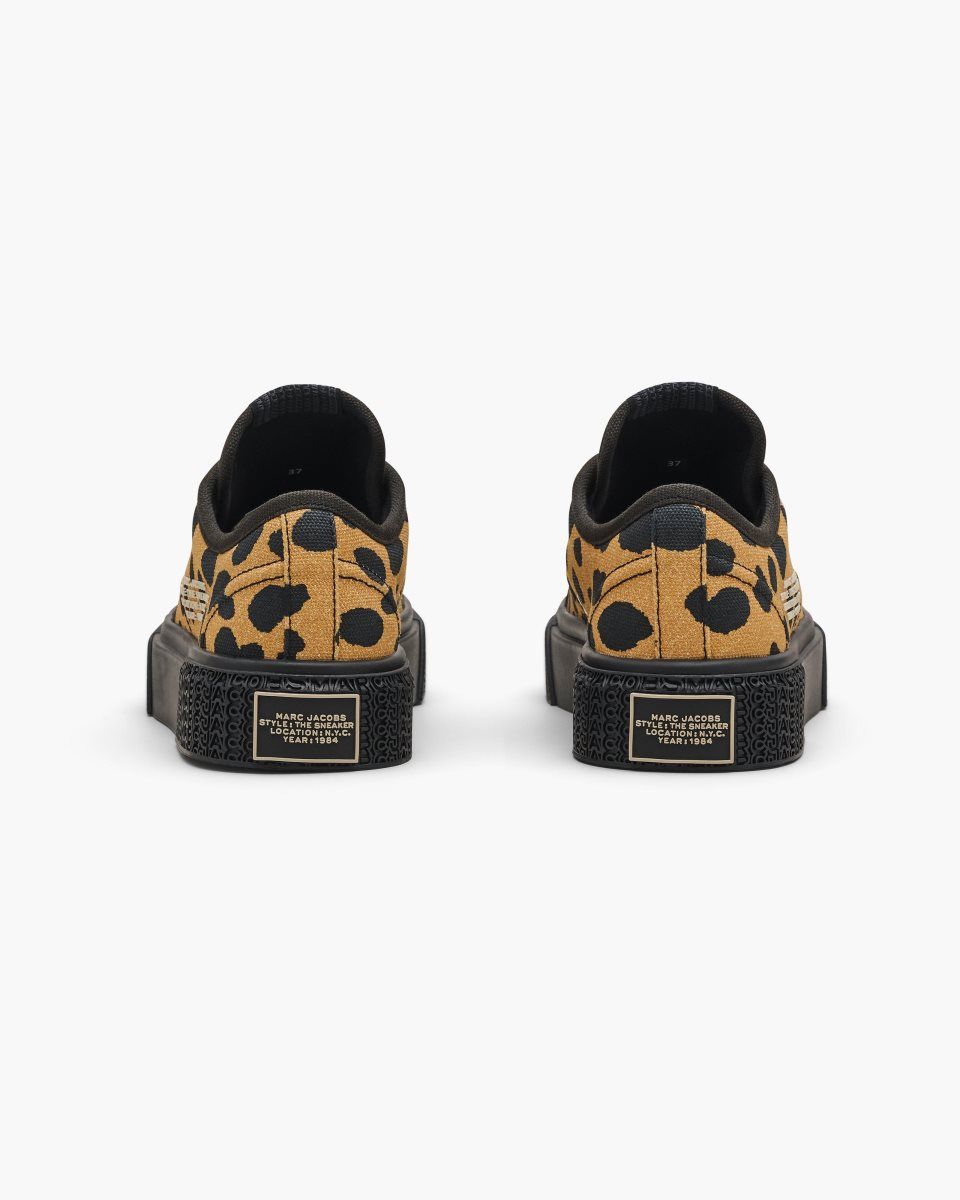 Basket Marc Jacobs The Printed Canvas Sneaker Femme Noir Multicolore | 610YUCVZK