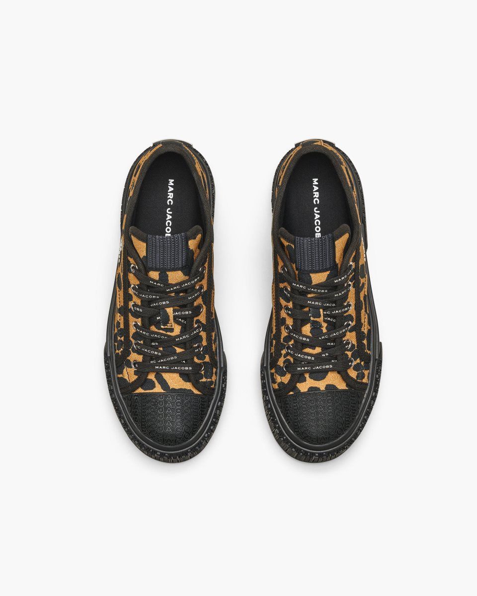 Basket Marc Jacobs The Printed Canvas Sneaker Femme Noir Multicolore | 610YUCVZK