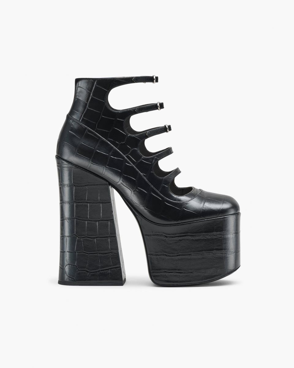 Botte Marc Jacobs The Croc Embossed Kiki Ankle Boot Femme Noir | 064WNZJLR