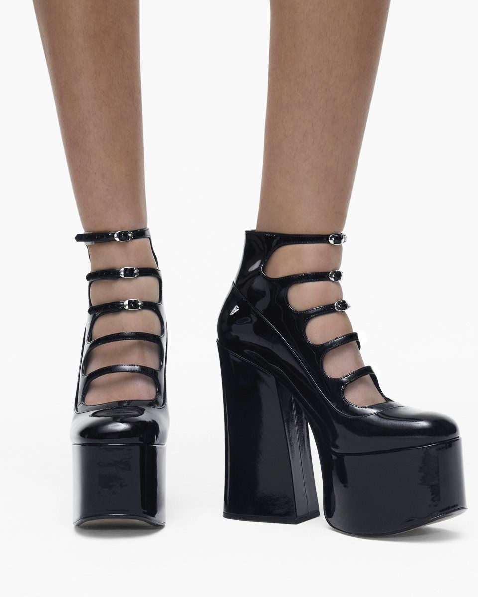 Botte Marc Jacobs The Patent Leather Kiki Ankle Boot Femme Noir | 896EIRZAM