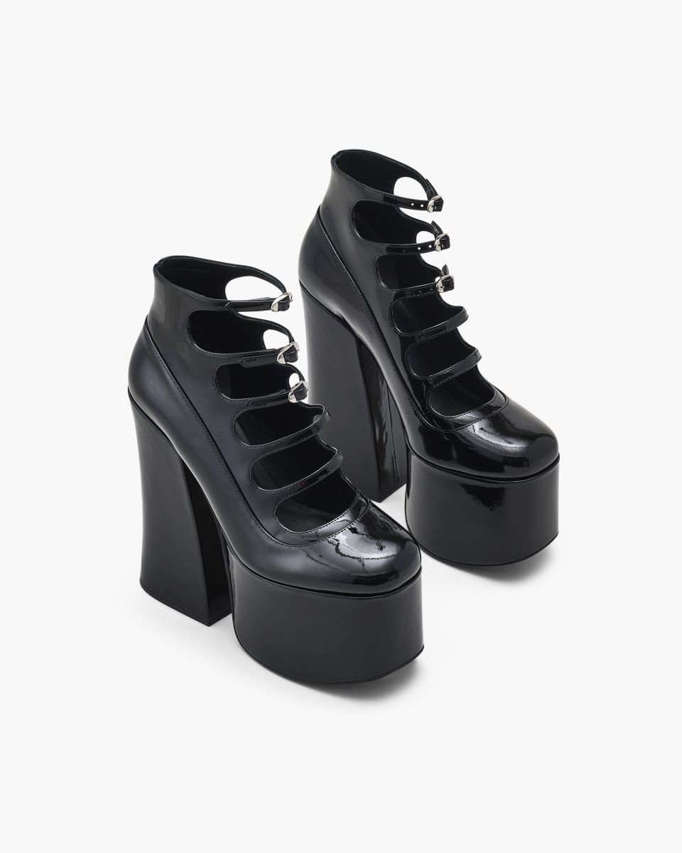 Botte Marc Jacobs The Patent Leather Kiki Ankle Boot Femme Noir | 896EIRZAM