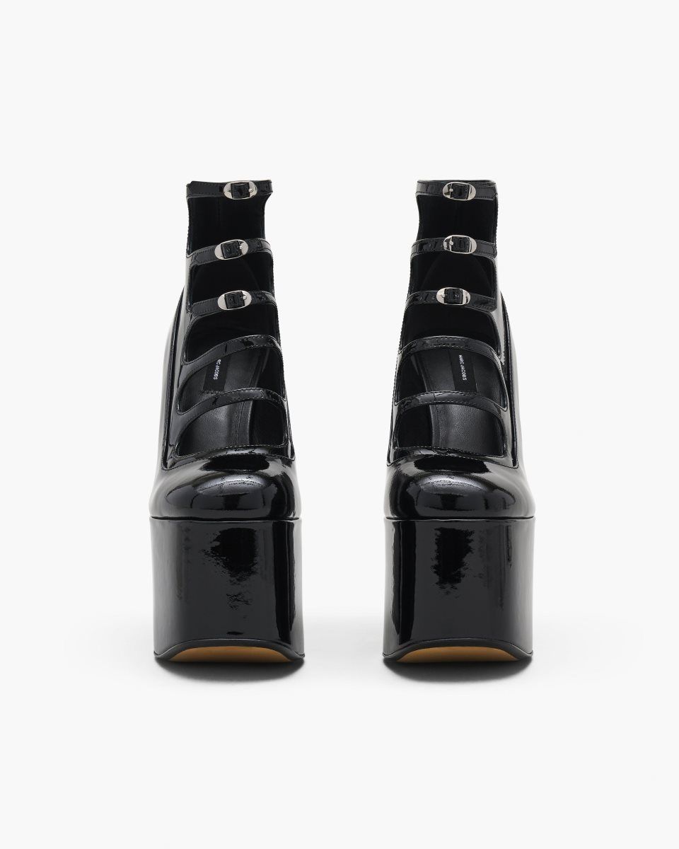 Botte Marc Jacobs The Patent Leather Kiki Ankle Boot Femme Noir | 896EIRZAM