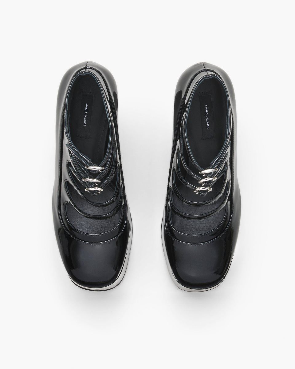 Botte Marc Jacobs The Patent Leather Kiki Ankle Boot Femme Noir | 896EIRZAM