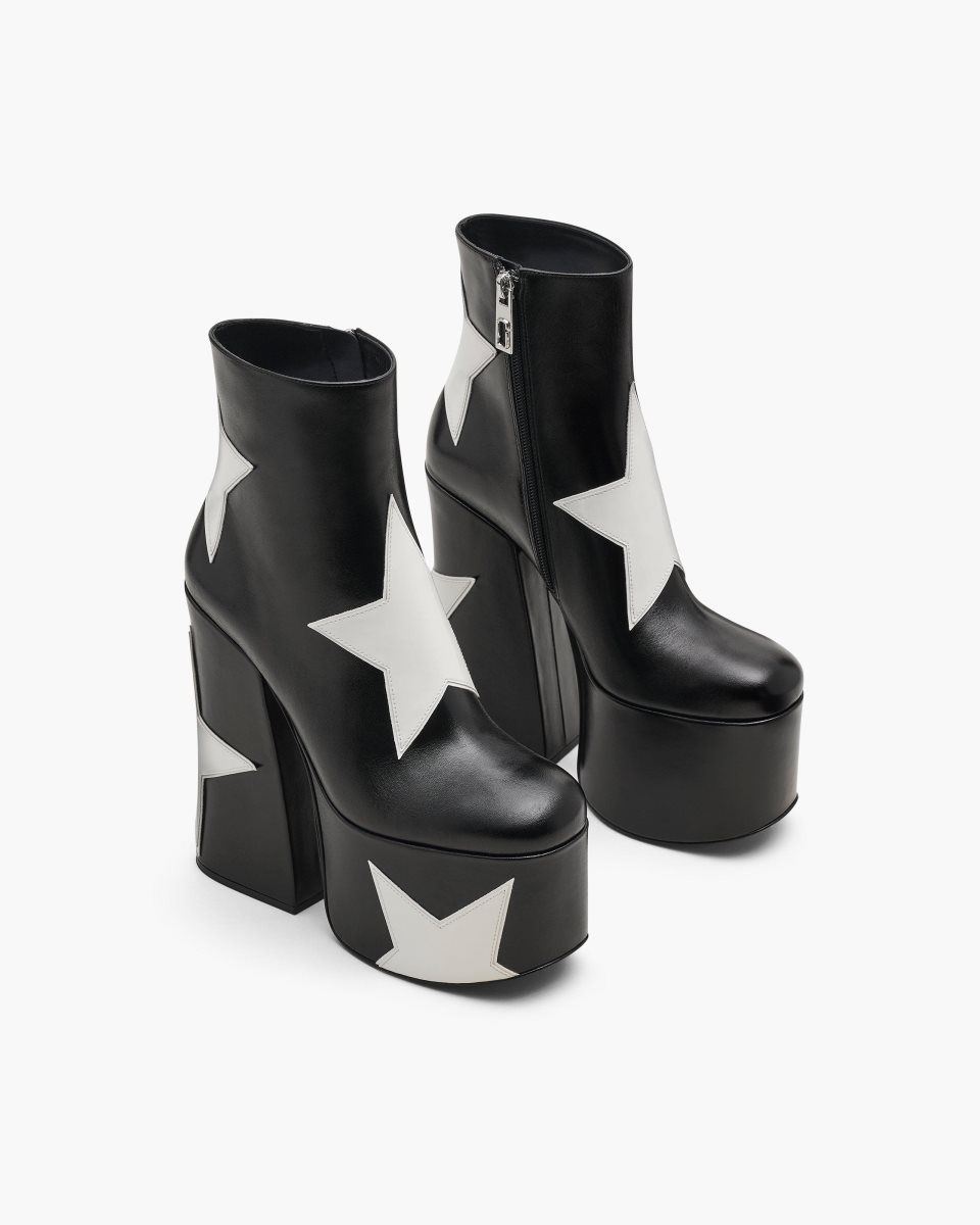 Botte Marc Jacobs The Star Patchwork Kiki Platform Boot Femme Noir | 857ZEXSQB