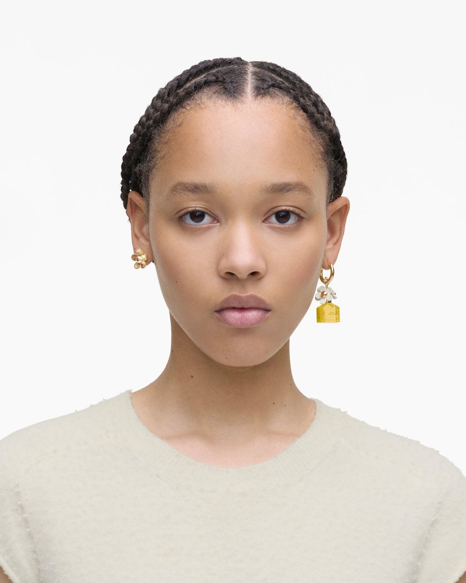Boucles d'Oreilles Marc Jacobs Mini Icon Daisy Earrings Femme Doré Jaune Multicolore | 468MVAPEQ