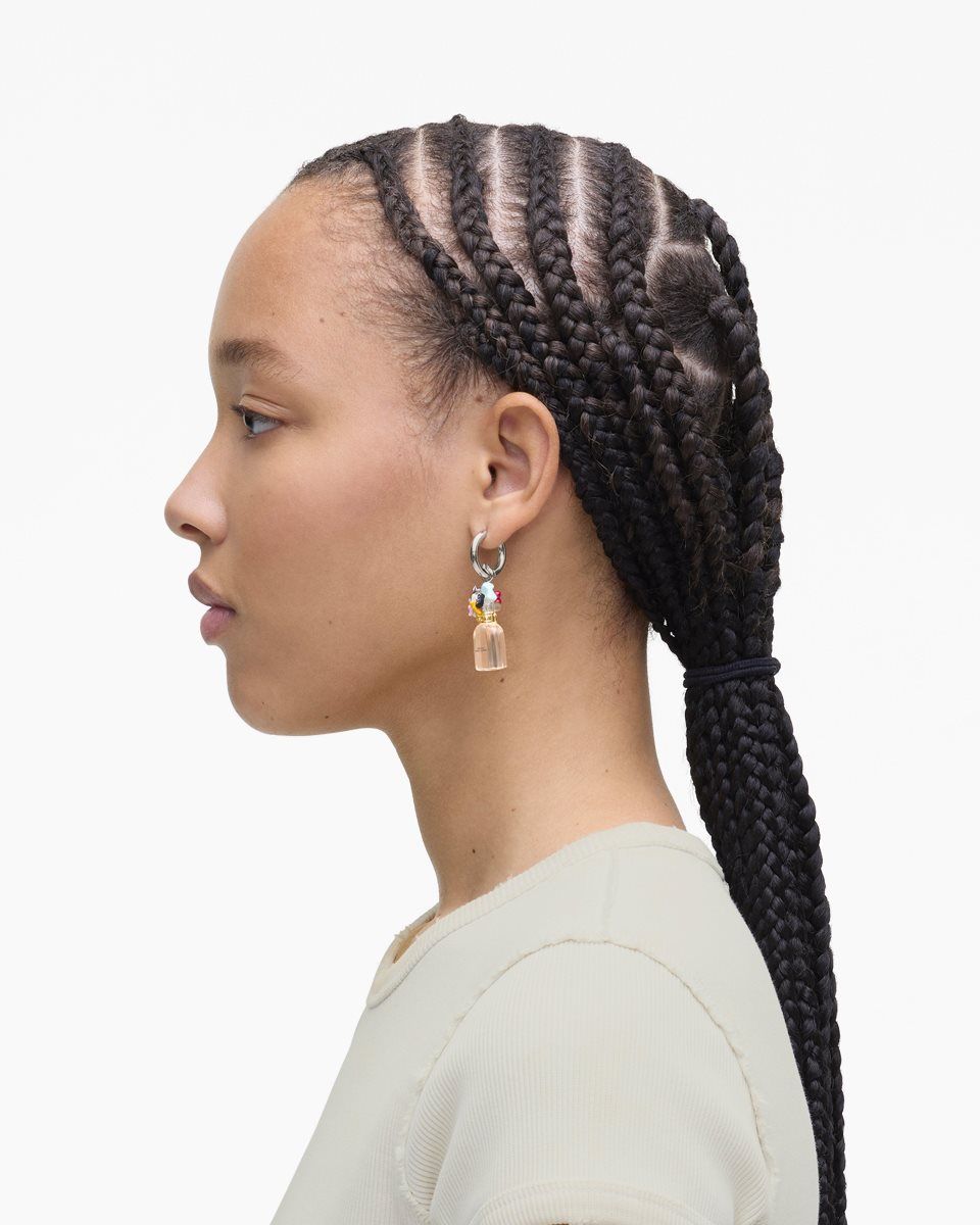 Boucles d'Oreilles Marc Jacobs Mini Icon Perfect Earrings Femme Argent Rose Multicolore | 541AUPTNX