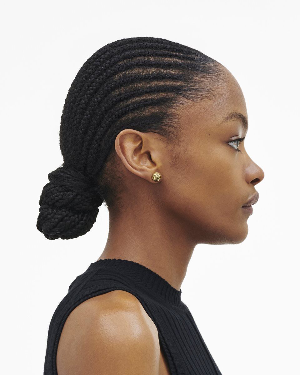 Boucles d'Oreilles Marc Jacobs The Monogram Stud Earrings Femme Doré Clair | 751MVYGXB