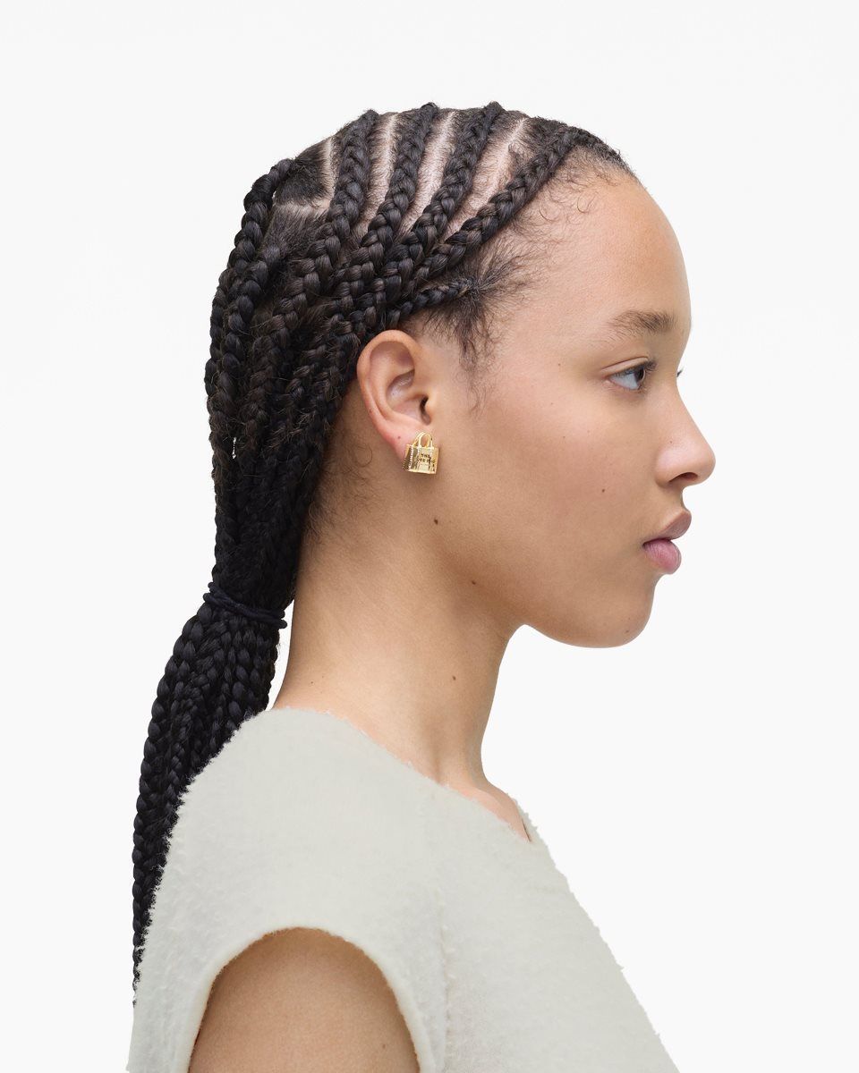 Boucles d'Oreilles Marc Jacobs The Tote Bag Stud Earrings Femme Doré Clair | 243PIBSEQ