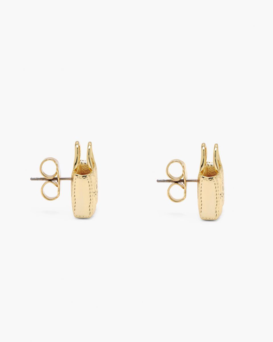 Boucles d'Oreilles Marc Jacobs The Tote Bag Stud Earrings Femme Doré Clair | 243PIBSEQ