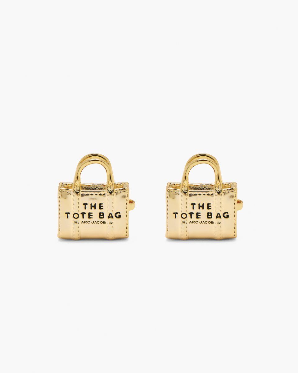 Boucles d'Oreilles Marc Jacobs The Tote Bag Stud Earrings Femme Doré Clair | 243PIBSEQ