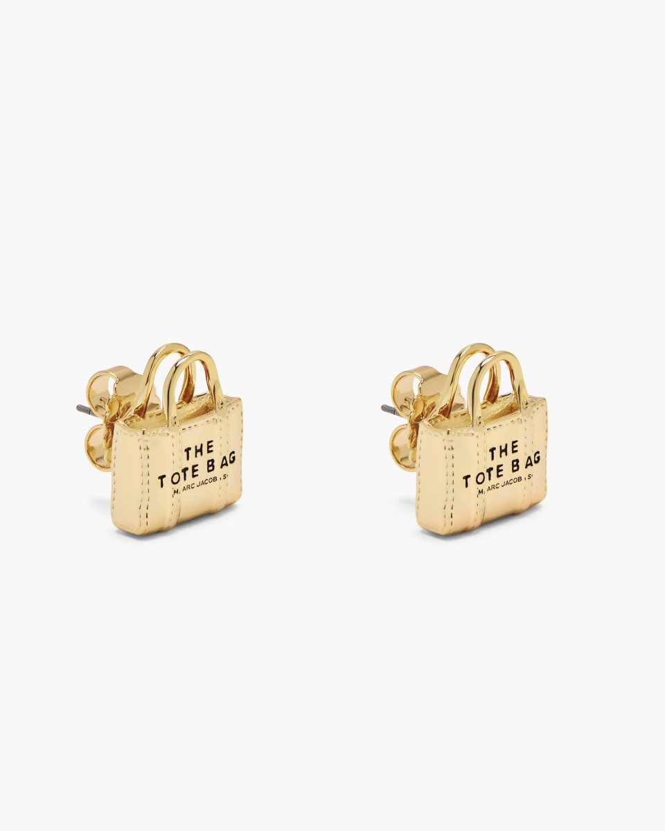 Boucles d\'Oreilles Marc Jacobs The Tote Bag Stud Earrings Femme Doré Clair | 243PIBSEQ