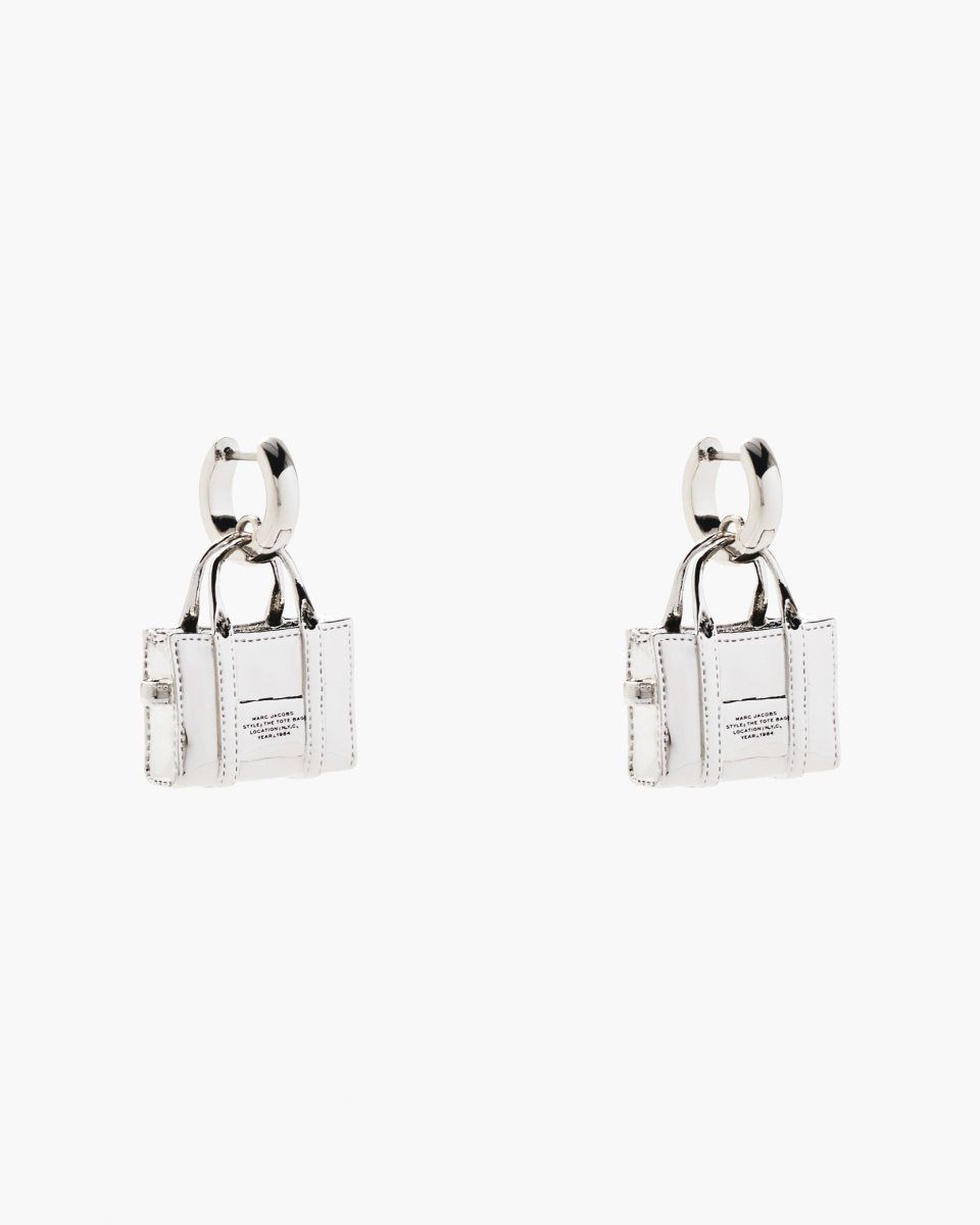 Boucles d'Oreilles Marc Jacobs The Tote Bag Earrings Femme Argent Clair | 598KMLGPU