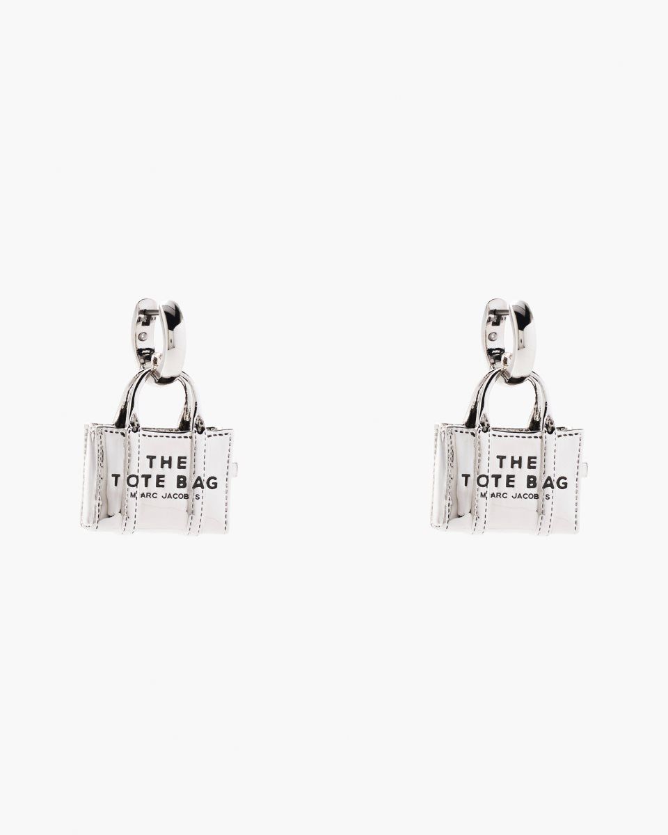 Boucles d\'Oreilles Marc Jacobs The Tote Bag Earrings Femme Argent Clair | 598KMLGPU
