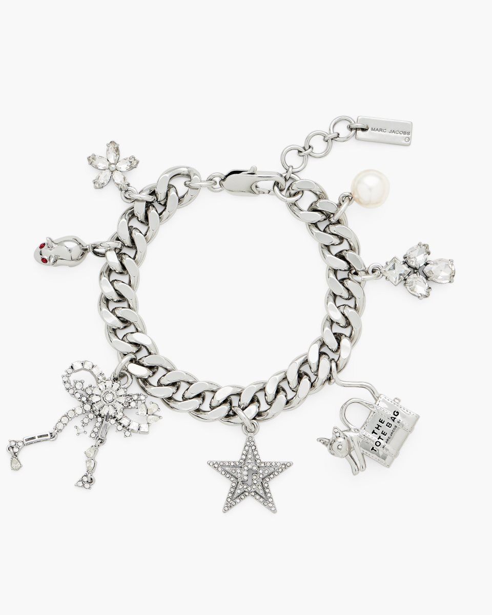 Bracelets Marc Jacobs Cats Out Of The Bag Charm Bracelet Femme Argent | 823KHGJXM