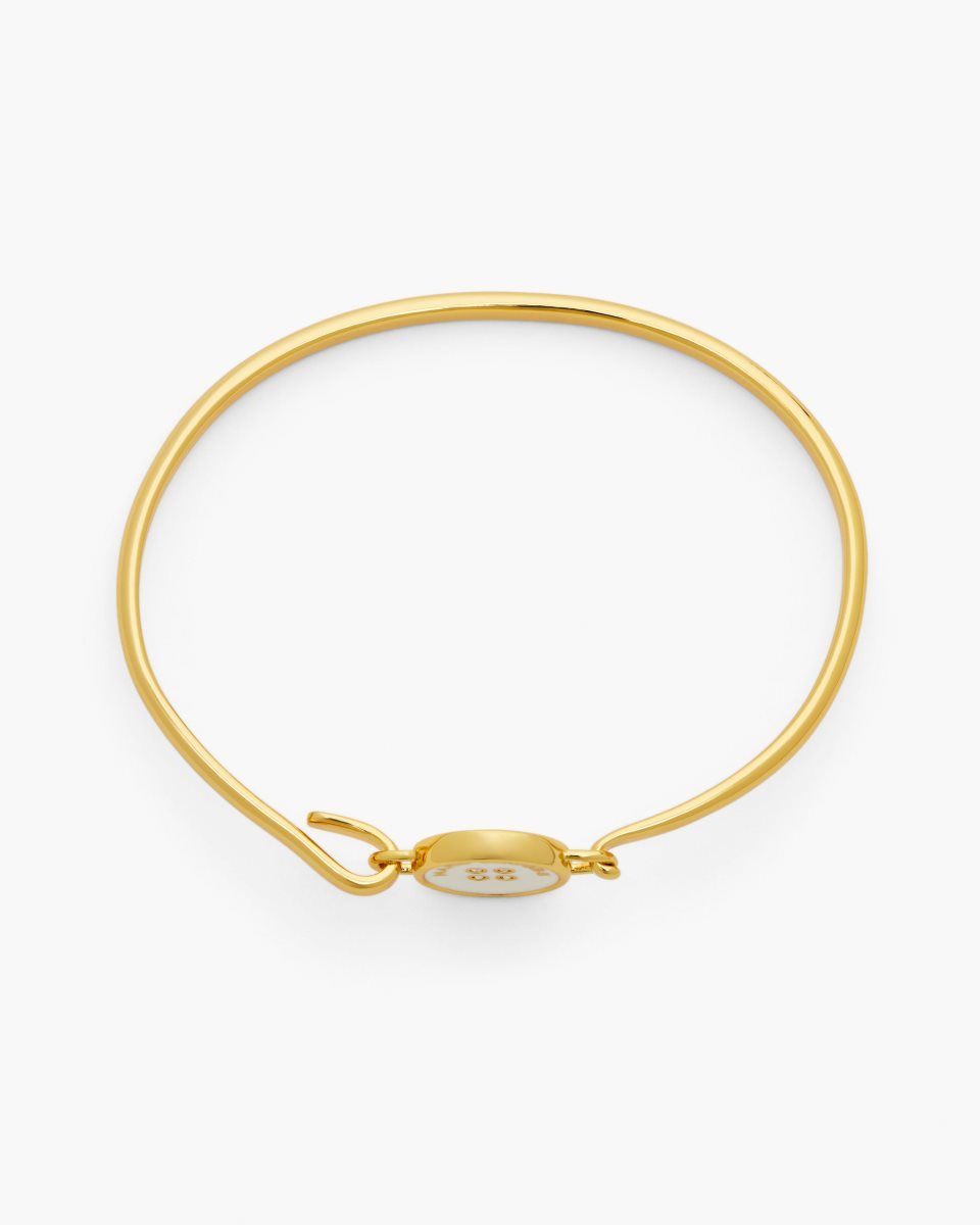 Bracelets Marc Jacobs The Button Hinge Bracelet Femme Doré Blanche | 275NJVUDH