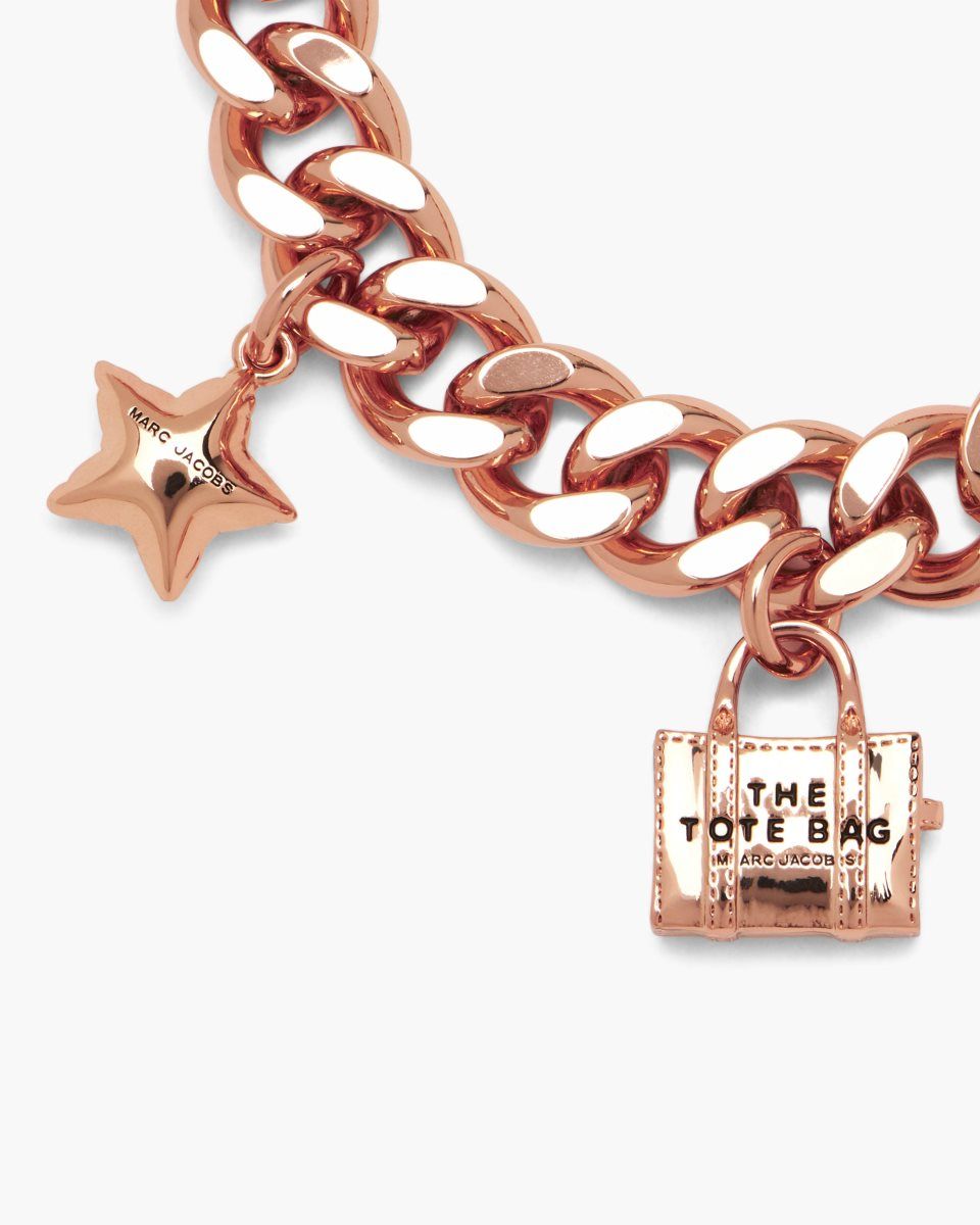 Bracelets Marc Jacobs The Mini Icon Charm Bracelet Femme Rose Doré | 674UNTRHO