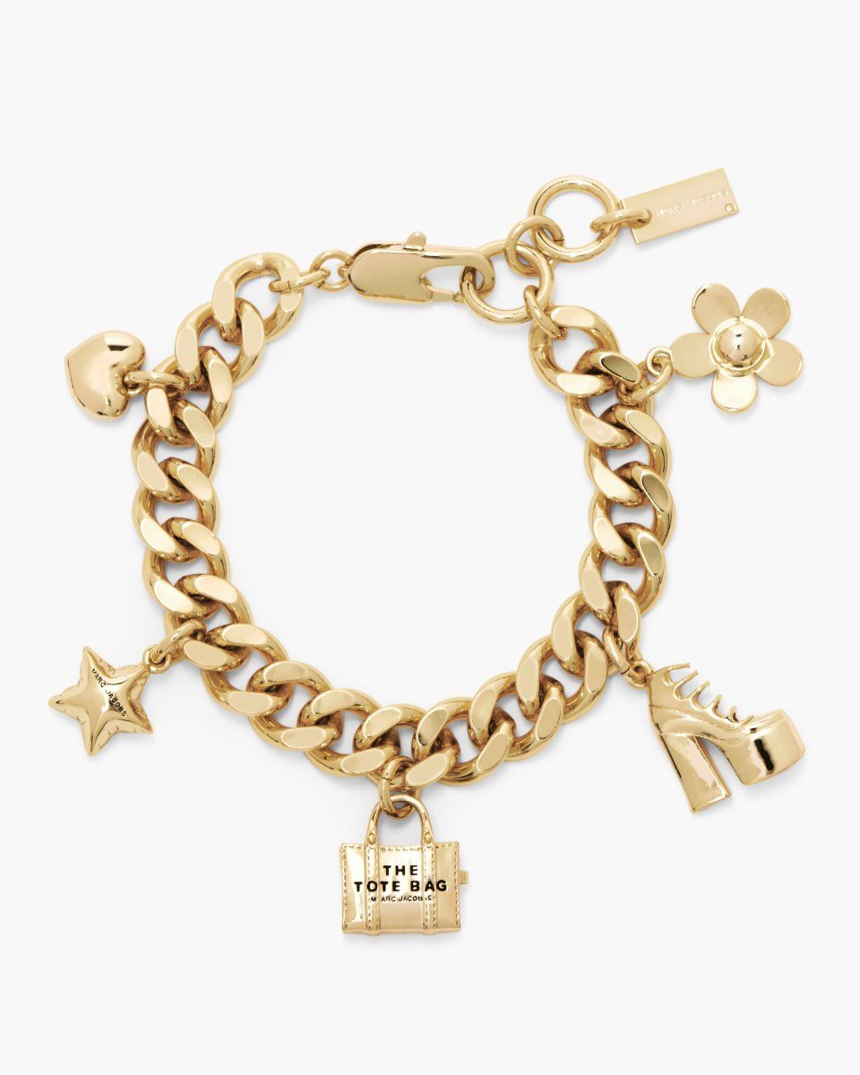 Bracelets Marc Jacobs The Mini Icon Charm Bracelet Femme Doré Clair | 085KTXVRZ