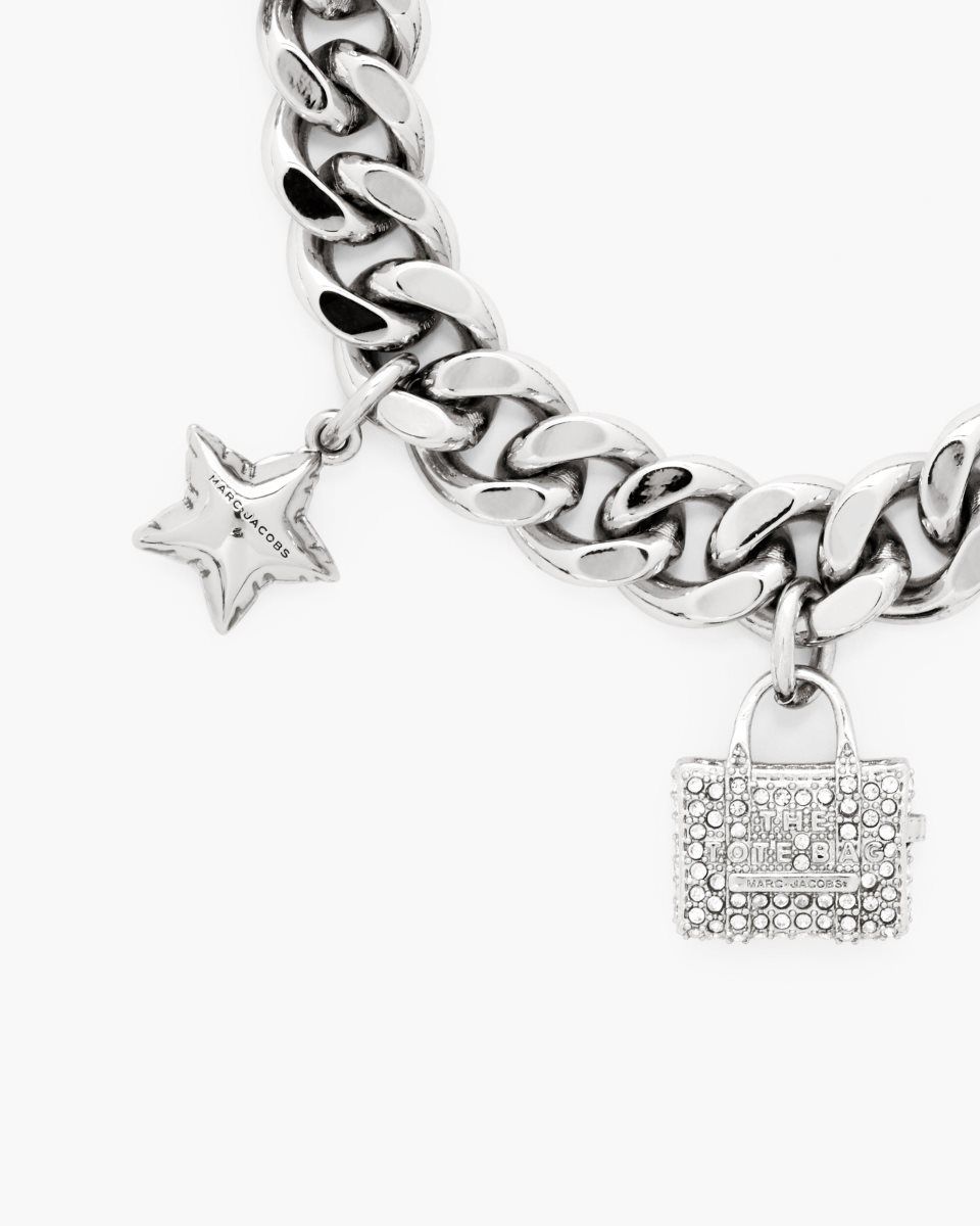 Bracelets Marc Jacobs The Pave Mini Icon Charm Bracelet Femme Argent | 037HVQBUZ
