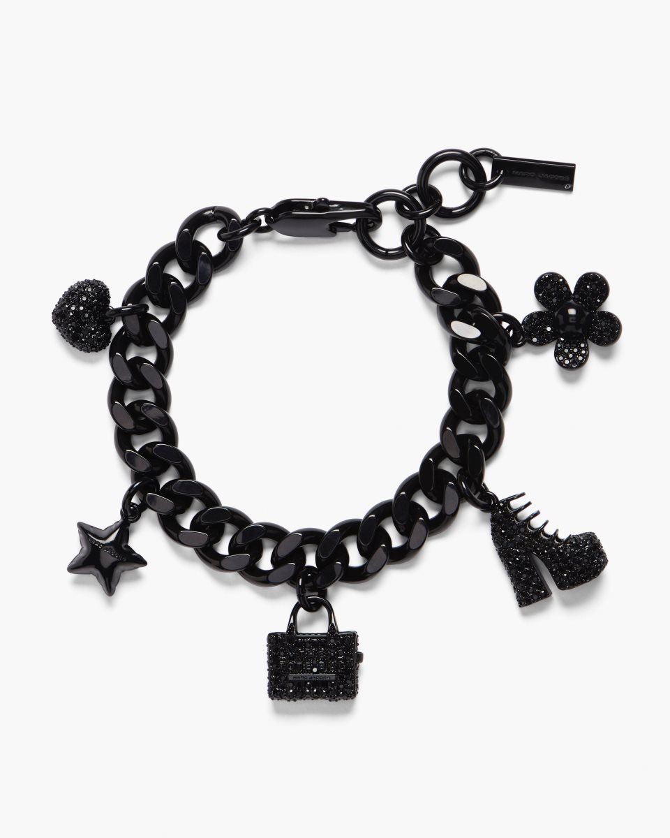 Bracelets Marc Jacobs The Pave Mini Icon Charm Bracelet Femme Noir Noir | 512SLYCNA