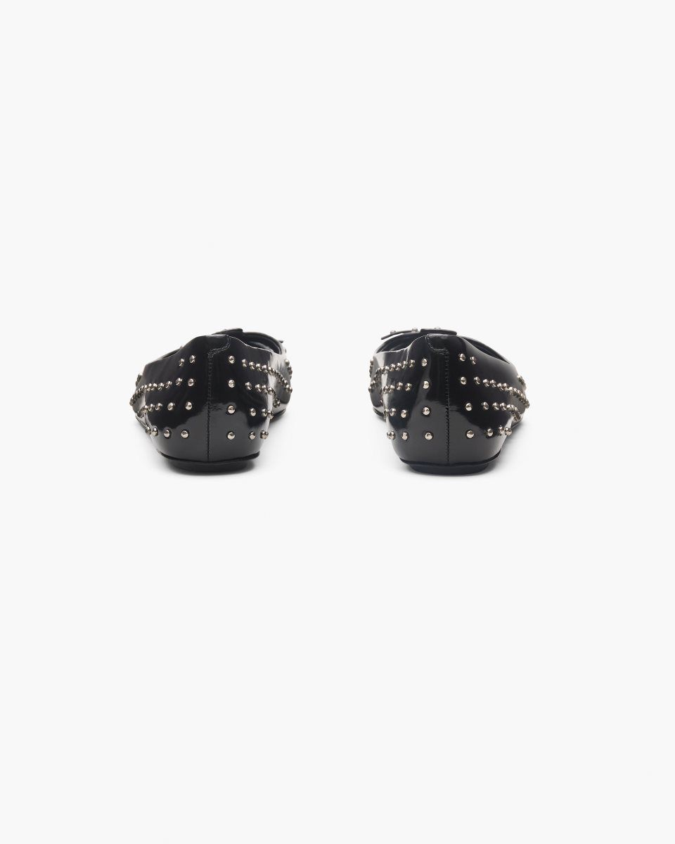 Chaussure Plate Marc Jacobs The Glam Studs Kat Ballerina Femme Noir | 274XUVNMO