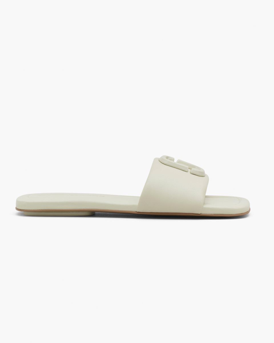 Chaussure Plate Marc Jacobs The J Marc Leather Sandal Femme Blanche | 074LZMWJD