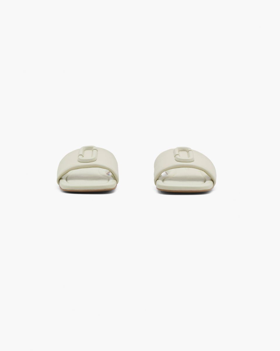 Chaussure Plate Marc Jacobs The J Marc Leather Sandal Femme Blanche | 074LZMWJD