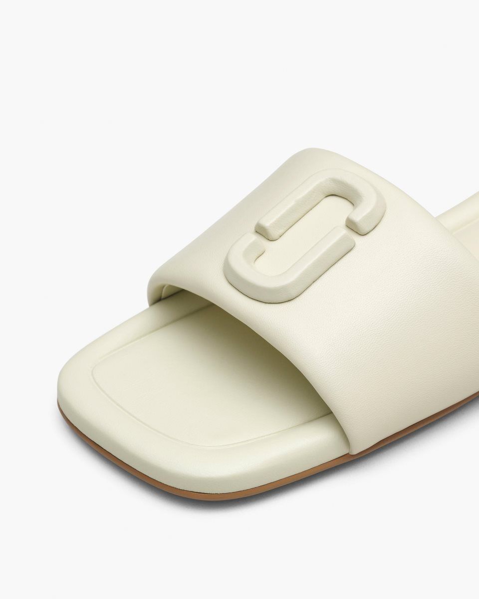 Chaussure Plate Marc Jacobs The J Marc Leather Sandal Femme Blanche | 074LZMWJD