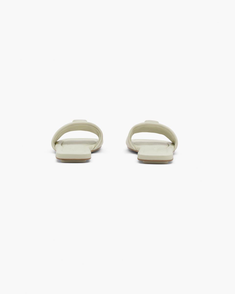 Chaussure Plate Marc Jacobs The J Marc Leather Sandal Femme Blanche | 074LZMWJD