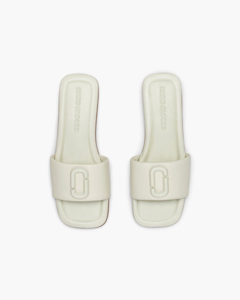 Chaussure Plate Marc Jacobs The J Marc Leather Sandal Femme Blanche | 074LZMWJD