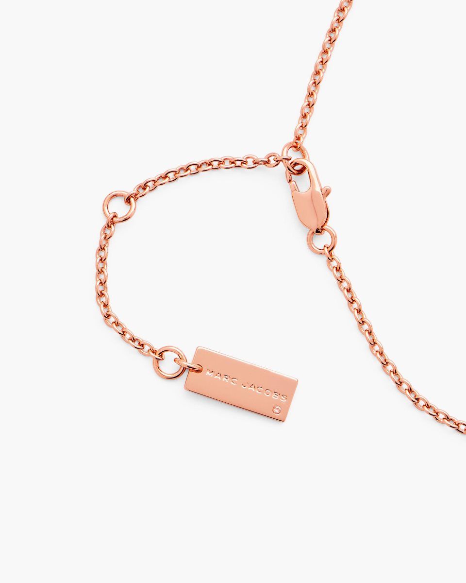 Colliers Marc Jacobs Balloon Heart Necklace Femme Rose Doré | 870OCPSRB
