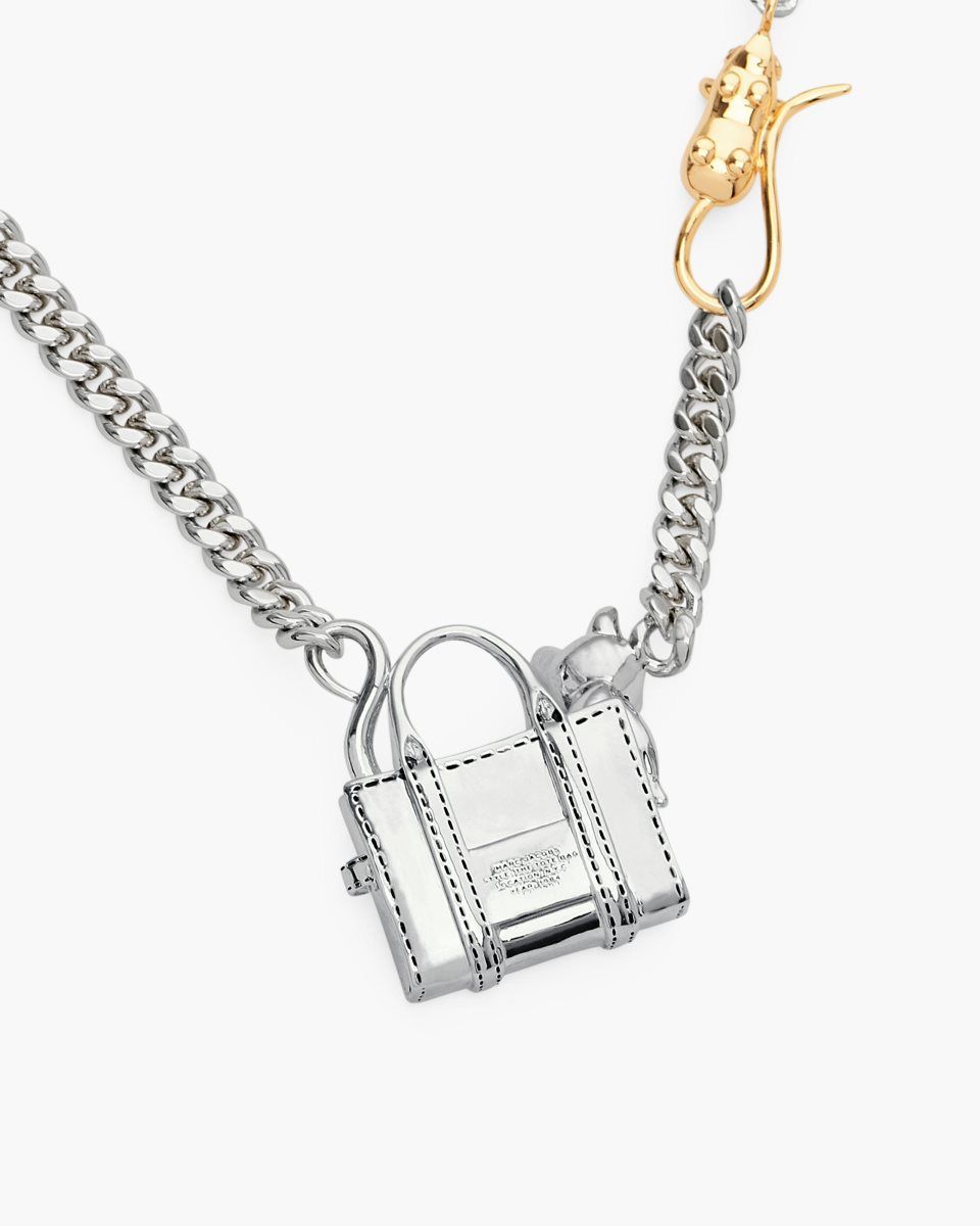 Colliers Marc Jacobs Cats Out Of The Bag Necklace Femme Argent | 618BHJQRG