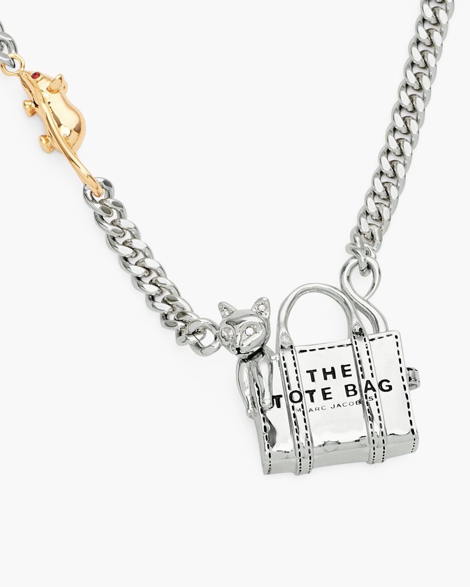 Colliers Marc Jacobs Cats Out Of The Bag Necklace Femme Argent | 618BHJQRG