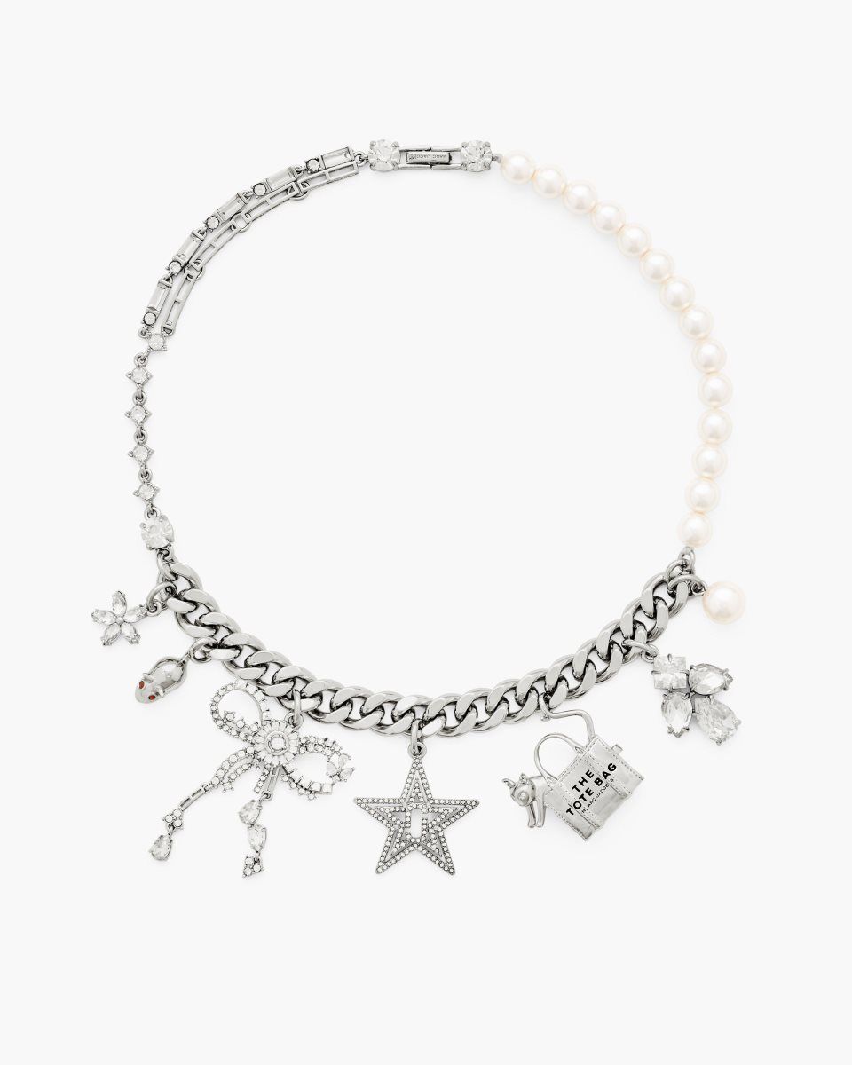 Colliers Marc Jacobs Cats Out Of The Bag Charm Necklace Femme Argent | 894HXNDJP