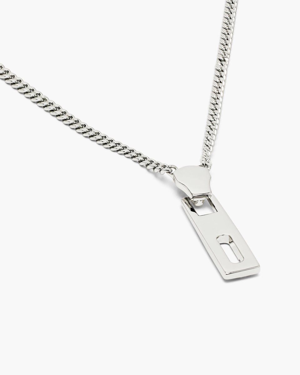 Colliers Marc Jacobs J Marc Zipper Necklace Femme Argent | 583JPFDET