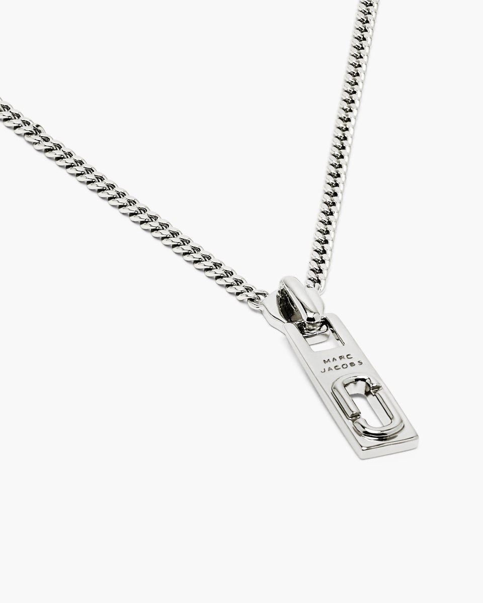 Colliers Marc Jacobs J Marc Zipper Necklace Femme Argent | 583JPFDET