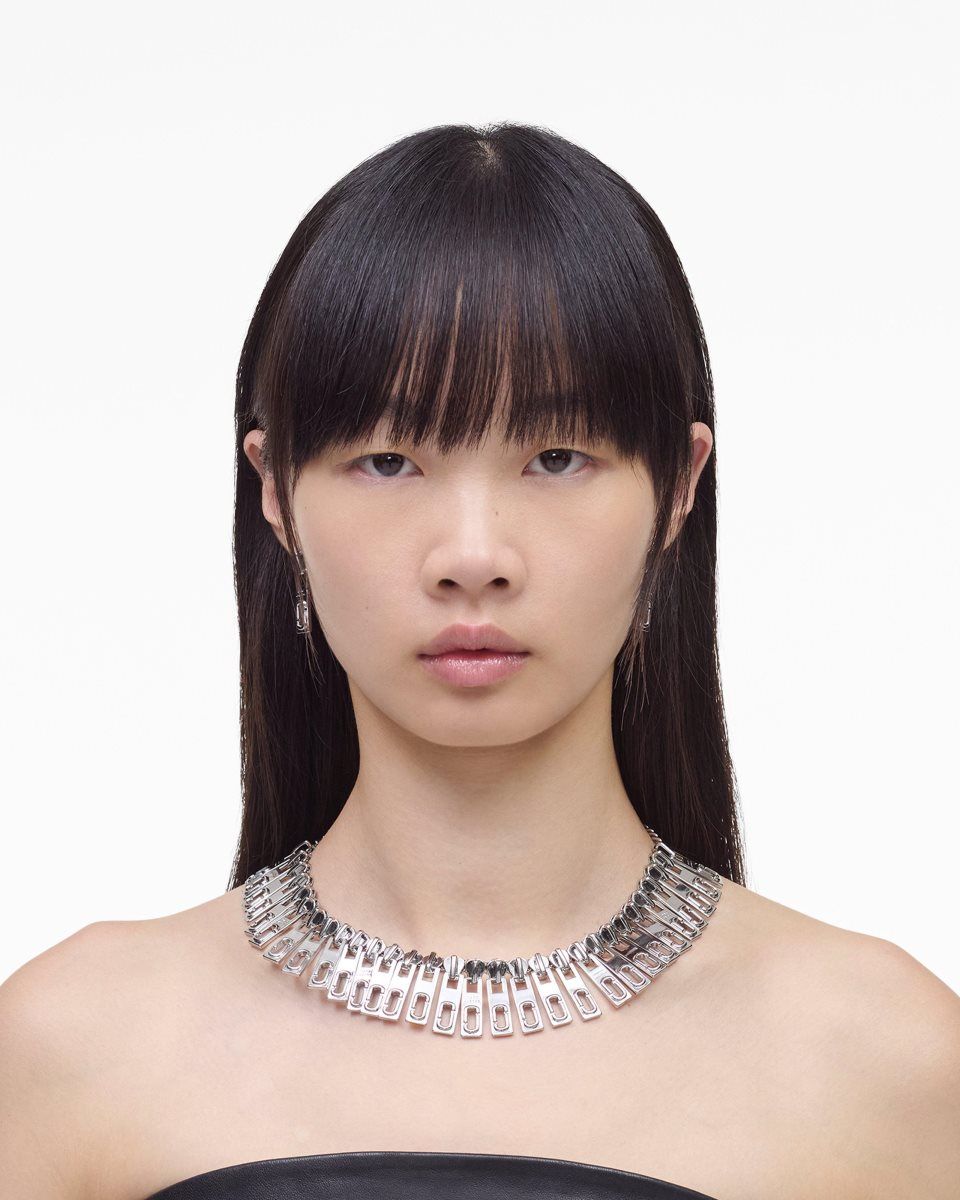 Colliers Marc Jacobs J Marc Zipper Statement Necklace Femme Argent | 178AJINUW
