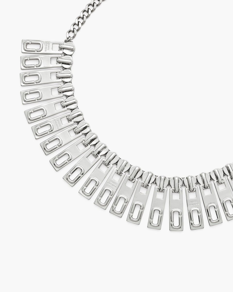 Colliers Marc Jacobs J Marc Zipper Statement Necklace Femme Argent | 178AJINUW