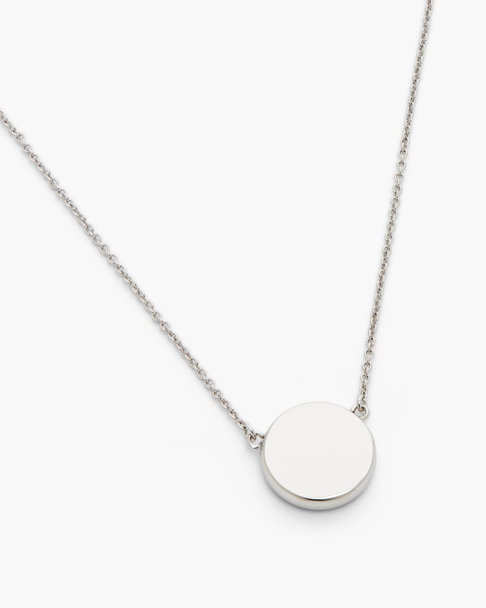 Colliers Marc Jacobs The Button Pendant Necklace Femme Argent Noir | 584BFXSIZ
