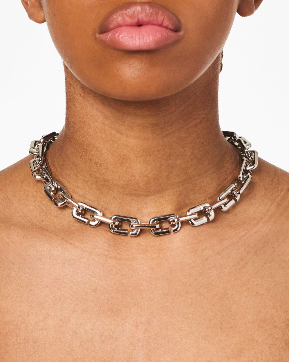 Colliers Marc Jacobs The J Marc Chain Link Necklace Femme Argent | 753WLEAMN