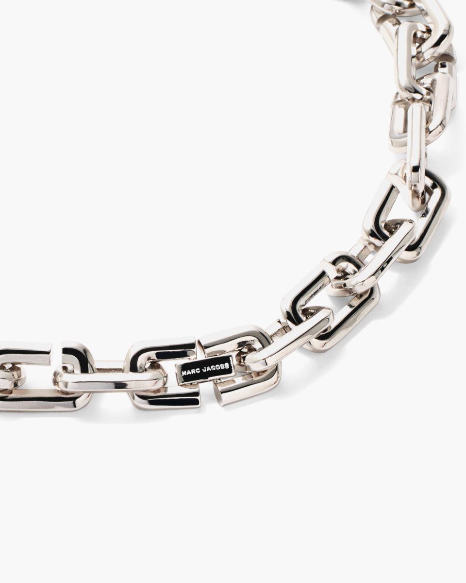 Colliers Marc Jacobs The J Marc Chain Link Necklace Femme Argent | 753WLEAMN