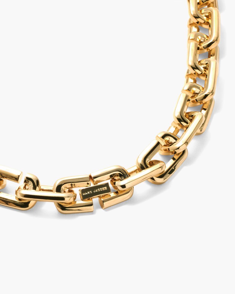 Colliers Marc Jacobs The J Marc Chain Link Necklace Femme Doré | 935KNDMYT