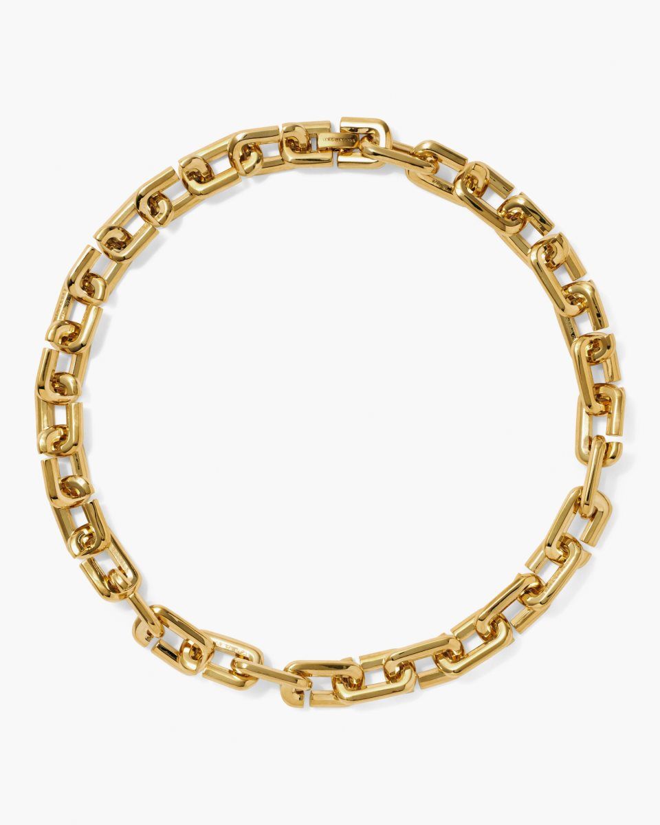 Colliers Marc Jacobs The J Marc Chain Link Necklace Femme Doré | 935KNDMYT