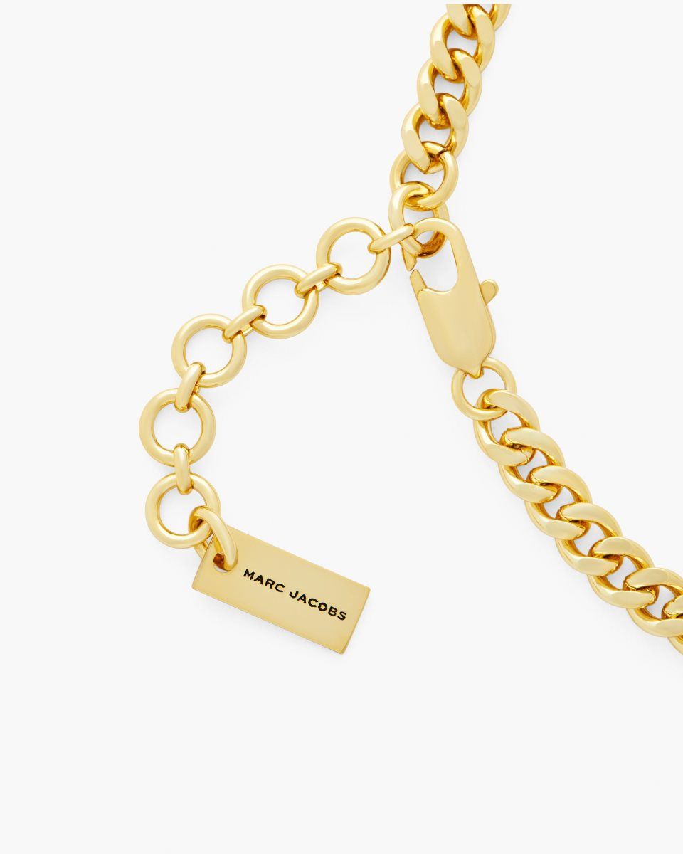 Colliers Marc Jacobs The Mini Icon Charm Necklace Femme Doré Clair | 724GZLSNB