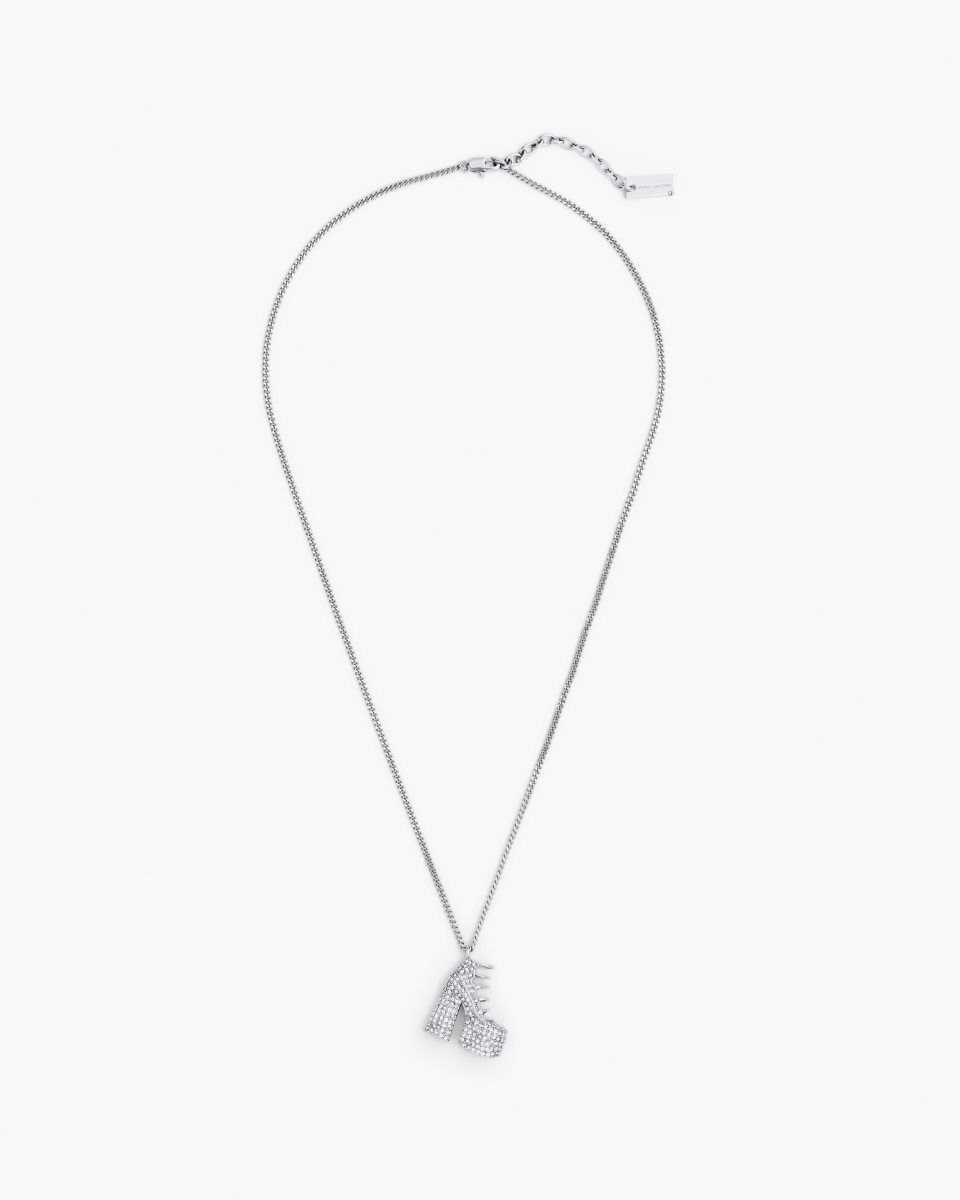 Colliers Marc Jacobs The Pave Kiki Boot Necklace Femme Argent | 450BZSPLW