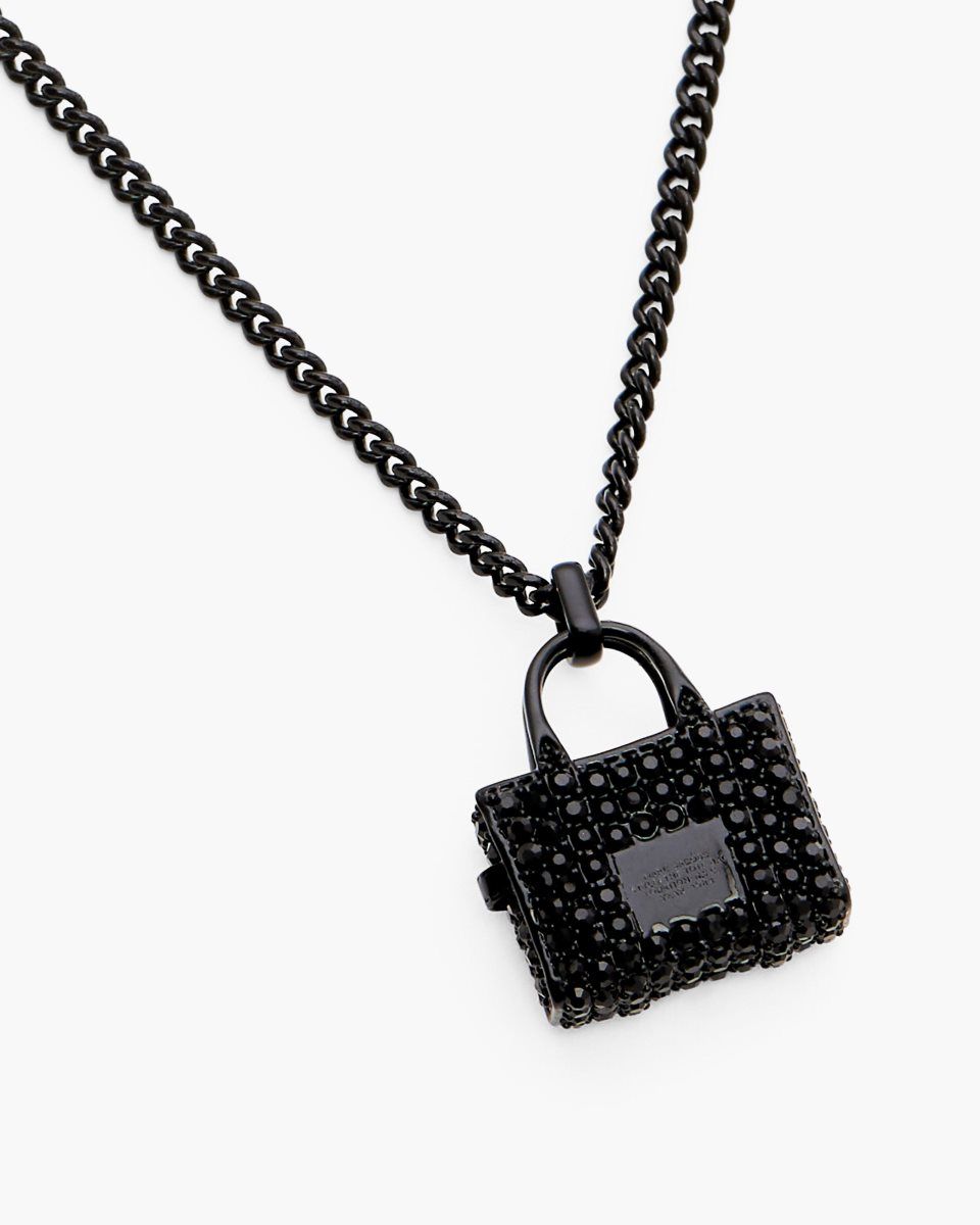 Colliers Marc Jacobs The Pave Tote Bag Necklace Femme Noir Noir | 543WFKVEG