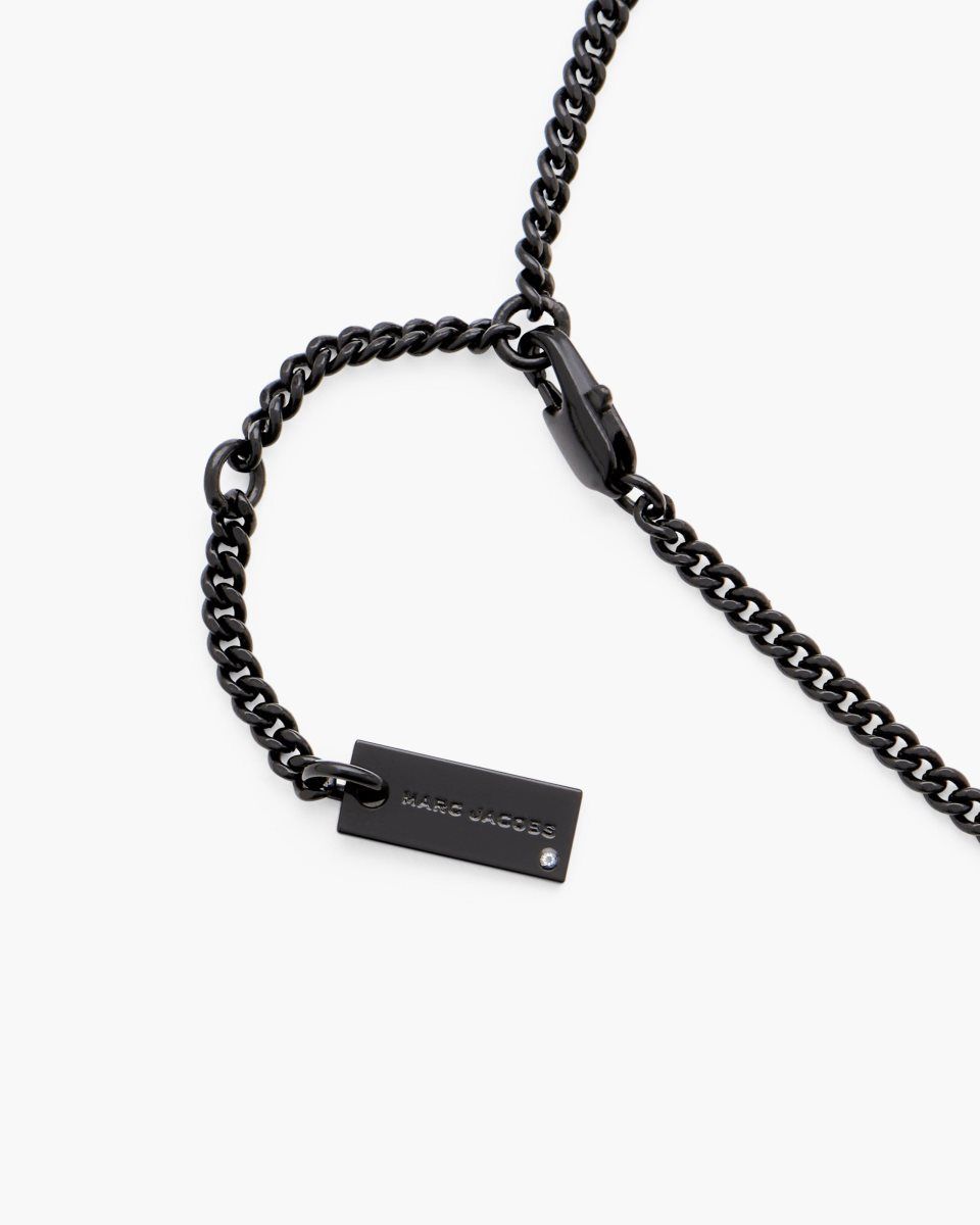 Colliers Marc Jacobs The Pave Tote Bag Necklace Femme Noir Noir | 543WFKVEG