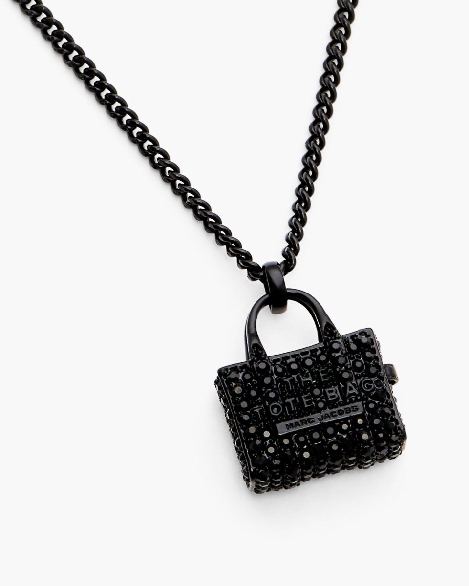 Colliers Marc Jacobs The Pave Tote Bag Necklace Femme Noir Noir | 543WFKVEG